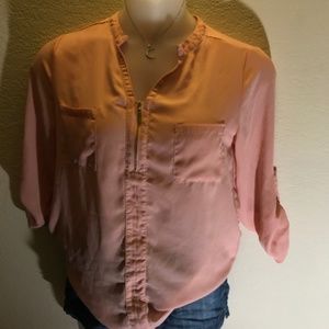 Coral Sheer Top